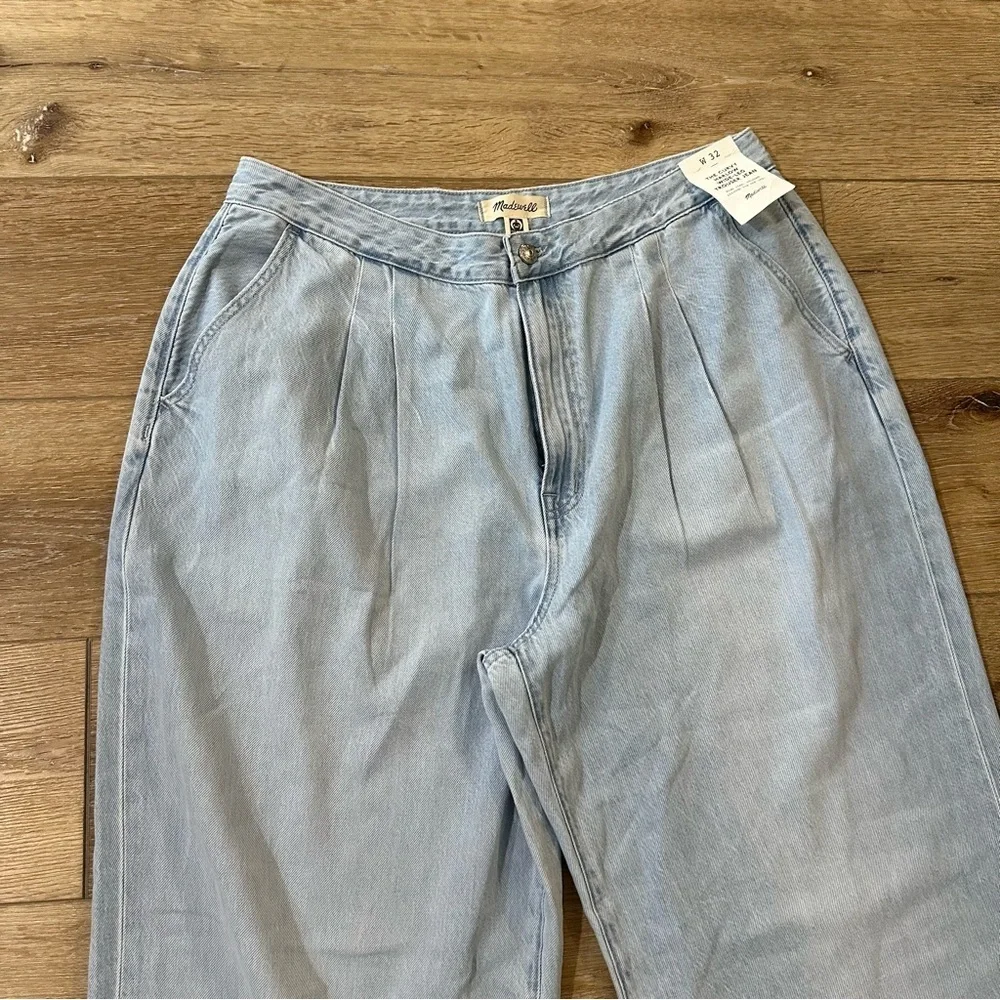 Madewell The Curvy Harlow Wide-Leg Trouser Light Wash Denim Jeans Sz W32 NWT - Picture 3 of 10